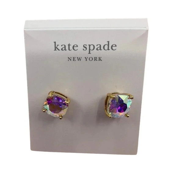 Kate Spade Womens Mini Small Square Stud Earrings AB Gold WBRUD847 - Picture 2 of 9